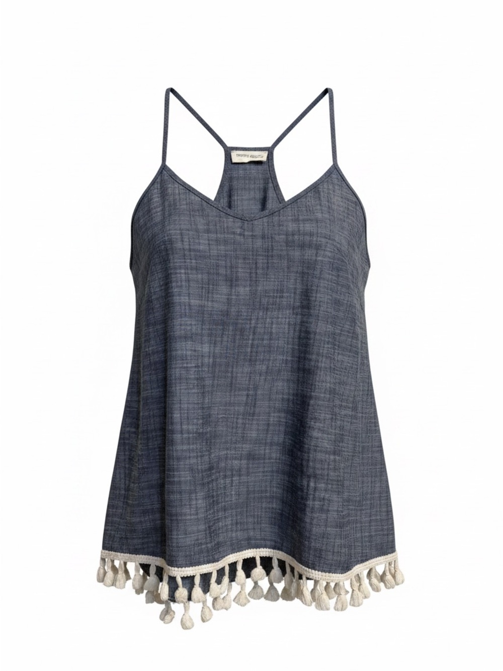 twenty second Navy Blue Tassel-Hem Halter